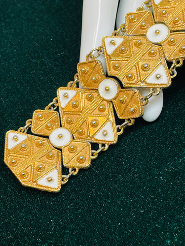 Vendome 1960’s Gold and Cream Etruscan Bracelet